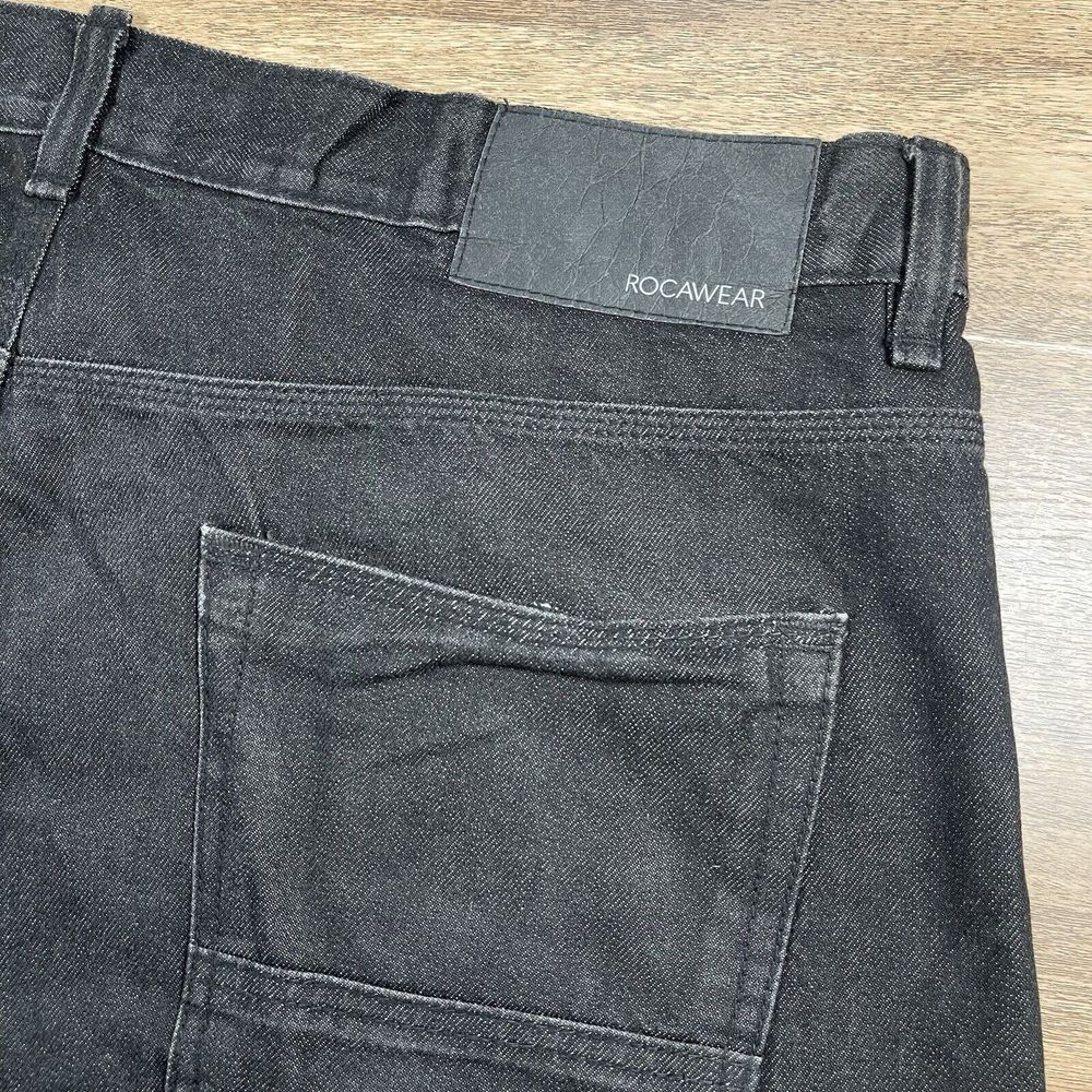 Rocawear Men's 42 Y2K 90's Skater Baggy Dark Wash Loose Black Denim Jeans - Picture 1 of 9